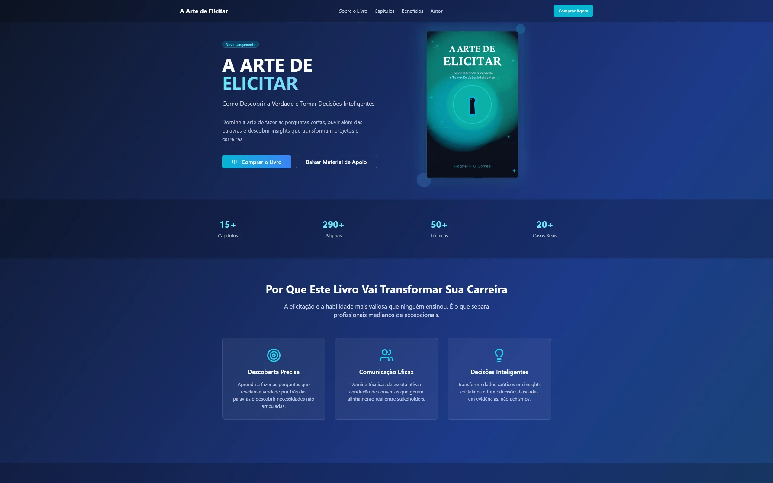 A Arte de Elicitar — Landing Page para Lançamento Editorial