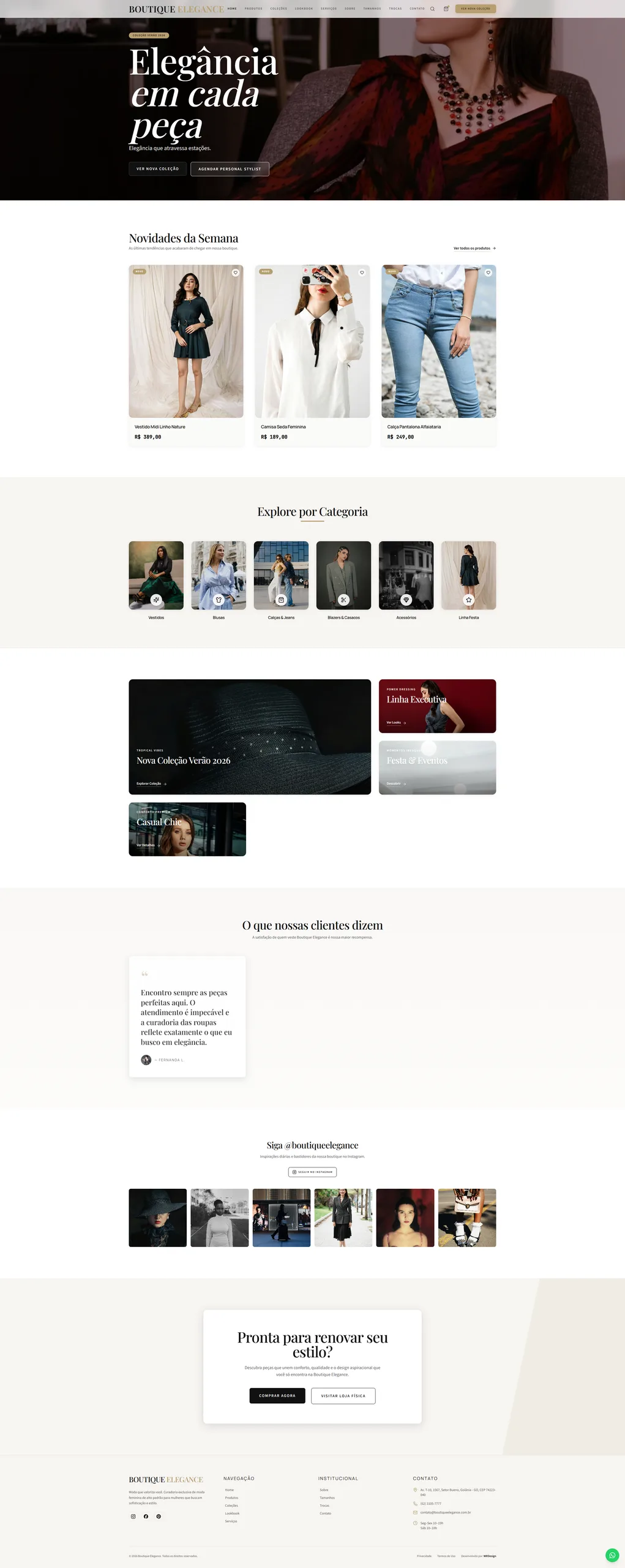 Boutique Elegance — Design System e UI para E-commerce de Moda